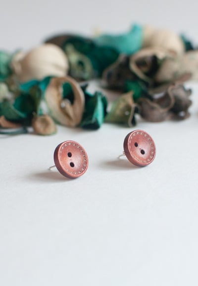 Brown White Dot Earrings ER0841