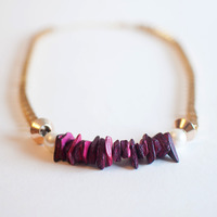 Purple Red Stone Howlite Necklace NL0707 - Thumbnail 1