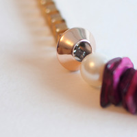 Purple Red Stone Howlite Necklace NL0707 - Thumbnail 3