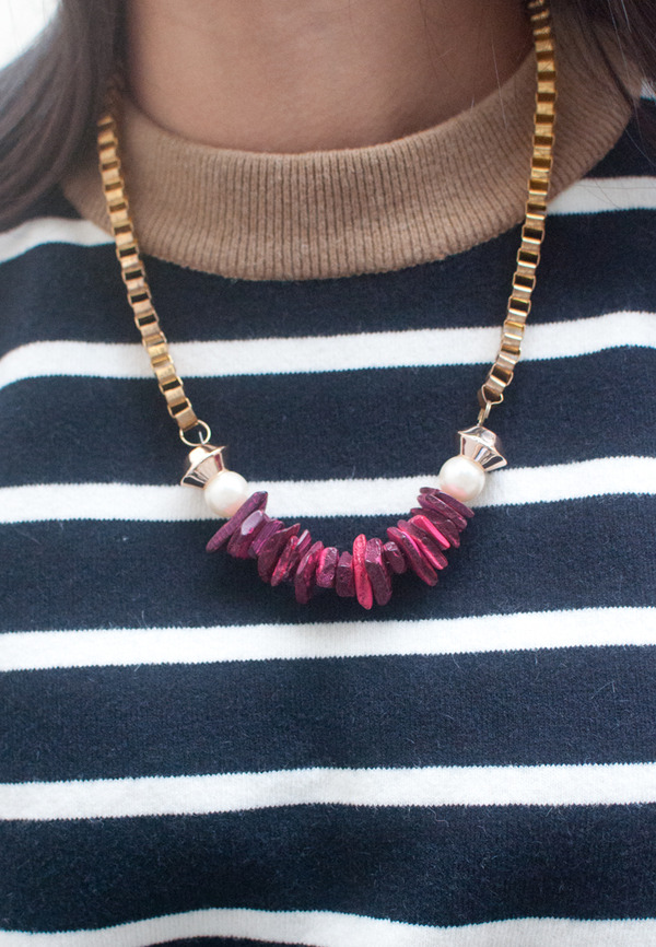 Purple Red Stone Howlite Necklace NL0707