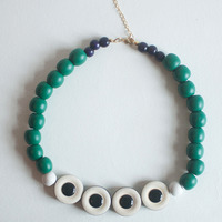 Eye Beads Statement Necklace NL0753 - Thumbnail 2