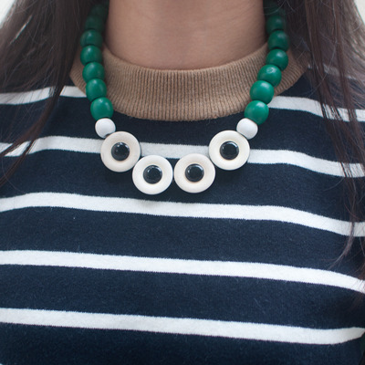 Eye beads statement necklace nl0753 - Thumbnail 5