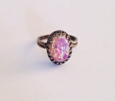 Vintage Harlequin Opal Ring