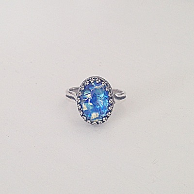 Sapphire Blue Opal Ring