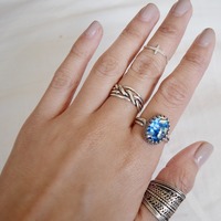 Sapphire Blue Opal Ring - Thumbnail 2
