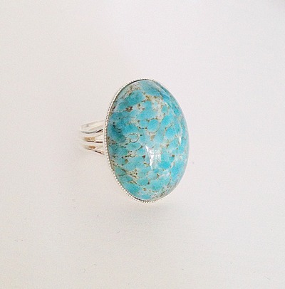 "Abbey" Teal Matrix Ring