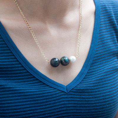 Japanese beads faux pearl simple necklace nl0826