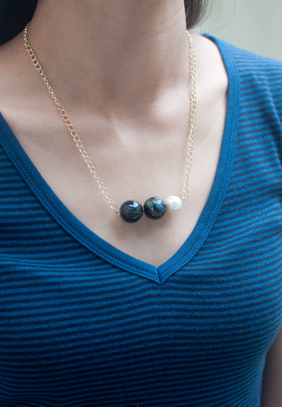 Japanese Beads Faux Pearl Simple Necklace NL0826