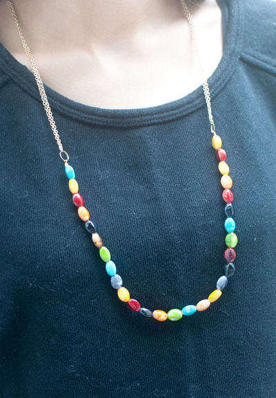 Long Multi Colors Ceramics Beads Necklace NL0791