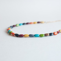 Long Multi Colors Ceramics Beads Necklace NL0791 - Thumbnail 2