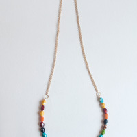 Long Multi Colors Ceramics Beads Necklace NL0791 - Thumbnail 3
