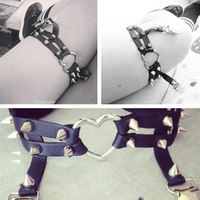 Harajuku friend rivet love thighs hose clamp - Thumbnail 1
