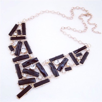 Black bar necklace