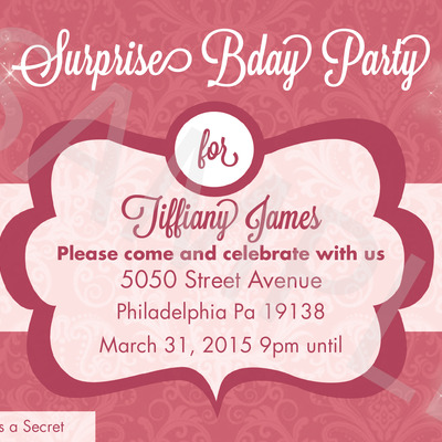 Secret birthday party invitation