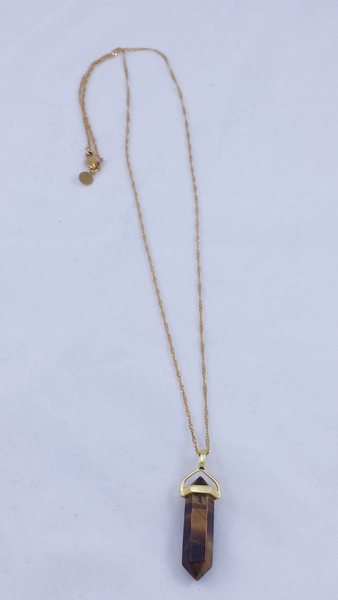 TIGER EYE DOUBLE TERMINATED POINT NECLACES