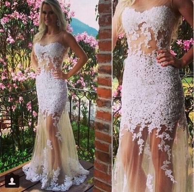 champagne prom dress, long prom dress, lace prom dress, sexy prom dress, 2018 prom dress, BD14348