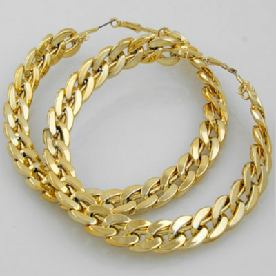 GOLD CELEBRITY LINK EARRINGS