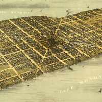 Madison, Wisconsin in 1867 - Bird's Eye View Map, Aerial, Panorama, Vintage, Antique, Reproduction, Giclée, Fine Art, Wall Art - Thumbnail 4