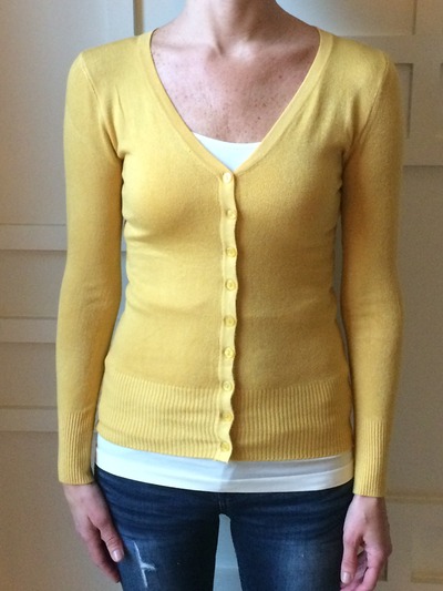 Mustard Elbow Patch Cardi