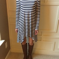 Boho Lace Elbow Patch Dress - Thumbnail 2