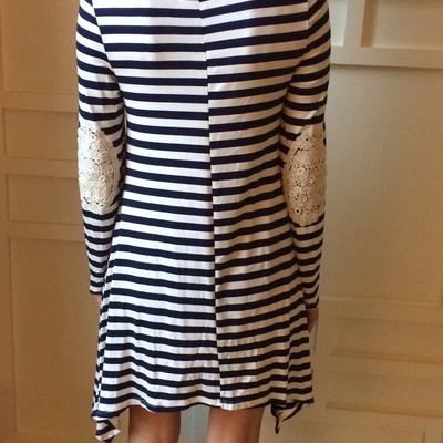 Boho lace elbow patch dress