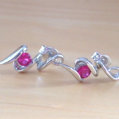 925 ruby (lab created)earrings/ruby jewelry/silver ruby earrings/ruby jewellery/july birthstone /silver ruby studs/ruby red stud earrings