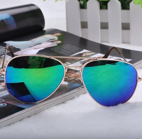 Blue & Green Two Toned Aviators