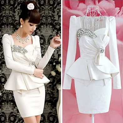 Diamond Bow Ruffles Pleated Dress