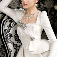 Diamond Bow Ruffles Pleated Dress - Thumbnail 2