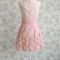 Pink Ruffles Pleated Dress - Thumbnail 1
