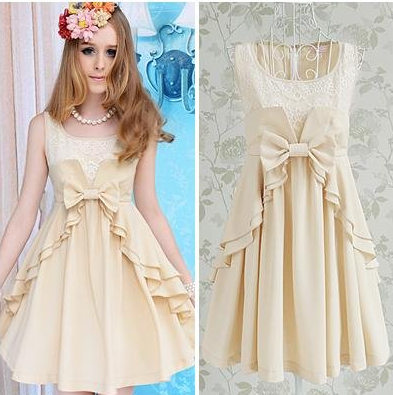 Elegant Bow Ruffles Dress