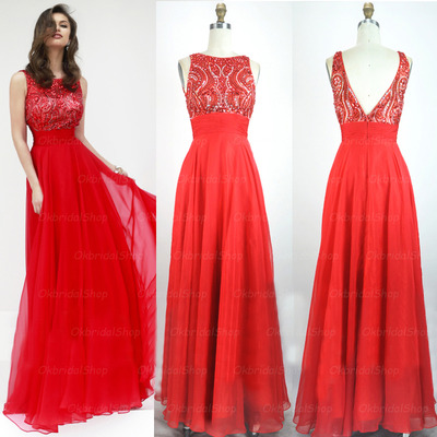 red prom dress, long prom dress, cheap pom dress, 2018 prom dress, chiffon prom dress, free custom prom dress, BD14366