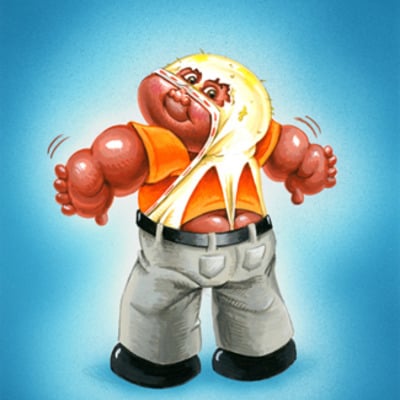 #32 atomic reggie / waist brand final art - garbage pail kids 2015 series 1 - Thumbnail 5