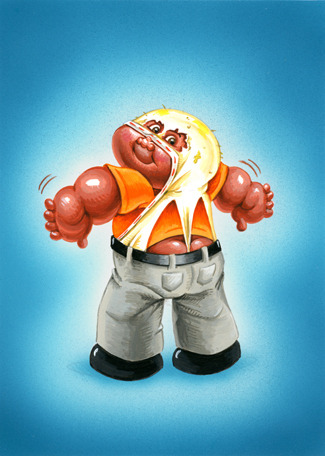 #32 Atomic REGGIE / Waist BRAND Final Art - Garbage Pail Kids 2015 Series 1