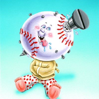 Mascot - screwball saul  final art - garbage pail kids 2015 series 1 - Thumbnail 5
