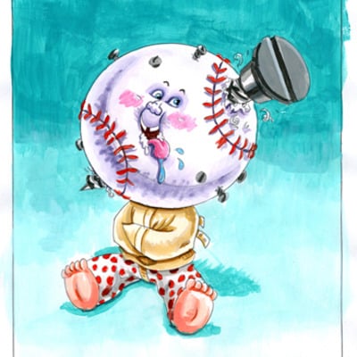 Mascot - screwball saul  color rough - garbage pail kids 2015 series 1 - Thumbnail 5