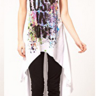 Asymmetrical long tank top - Thumbnail 3