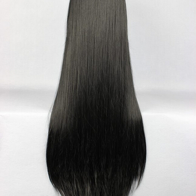 Black long straight wig shakugan no shana costume wig heat resistant synthetic hair cosplay wigs for party