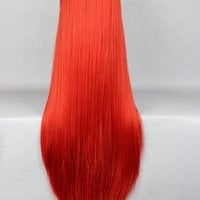 80cm Long Red Wig Long Straight Wig Shakugan no Shana-shana Anime Cosplay Wig Heat Resistant Synthetic Hair Wigs - Thumbnail 1