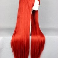 80cm Long Red Wig Long Straight Wig Shakugan no Shana-shana Anime Cosplay Wig Heat Resistant Synthetic Hair Wigs - Thumbnail 2