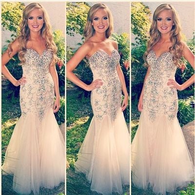 Champagne prom dress, long prom dress, mermaid prom dress, new prom dress, wedding prom dress, bd14378