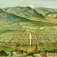 Pike's Peak, Colorado Panorama from 1890 - Bird's Eye View, Aerial Map, Vintage map, Antique map, Reproduction, Giclée, Fine Art, Wall Art - Thumbnail 2