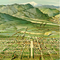 Pike's Peak, Colorado Panorama from 1890 - Bird's Eye View, Aerial Map, Vintage map, Antique map, Reproduction, Giclée, Fine Art, Wall Art - Thumbnail 3