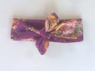 Purple Floral Tie Knot Headwrap