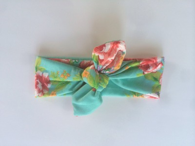 Light Blue Floral Tie Knot Headwrap
