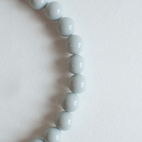 Flower Gray Resin Beaded Wedding Necklace NL0868 - Thumbnail 4