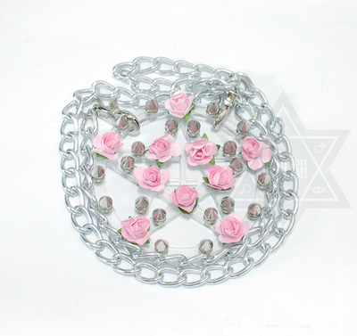 Thorny pentagram inverted cross necklace (clear)