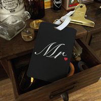 Mr. and Mrs. two tags pair Luggage Tag, Bag Tag, Travel Tag, Suitcase Tag, Id tag, custom color (N-019) - Thumbnail 1