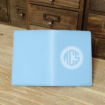 Colorful circle custom personalised monogrammed pu leather passport holder case wallet cover, blue sky and many colors (n-003)