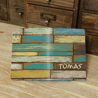 Wood Texture Custom Personalised Monogrammed PU Leather Passport Holder Case Wallet Cover (N-006) - Thumbnail 1